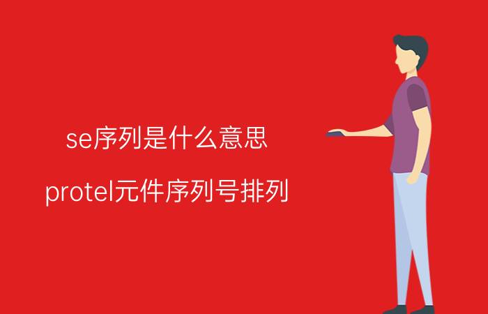 se序列是什么意思 protel元件序列号排列？